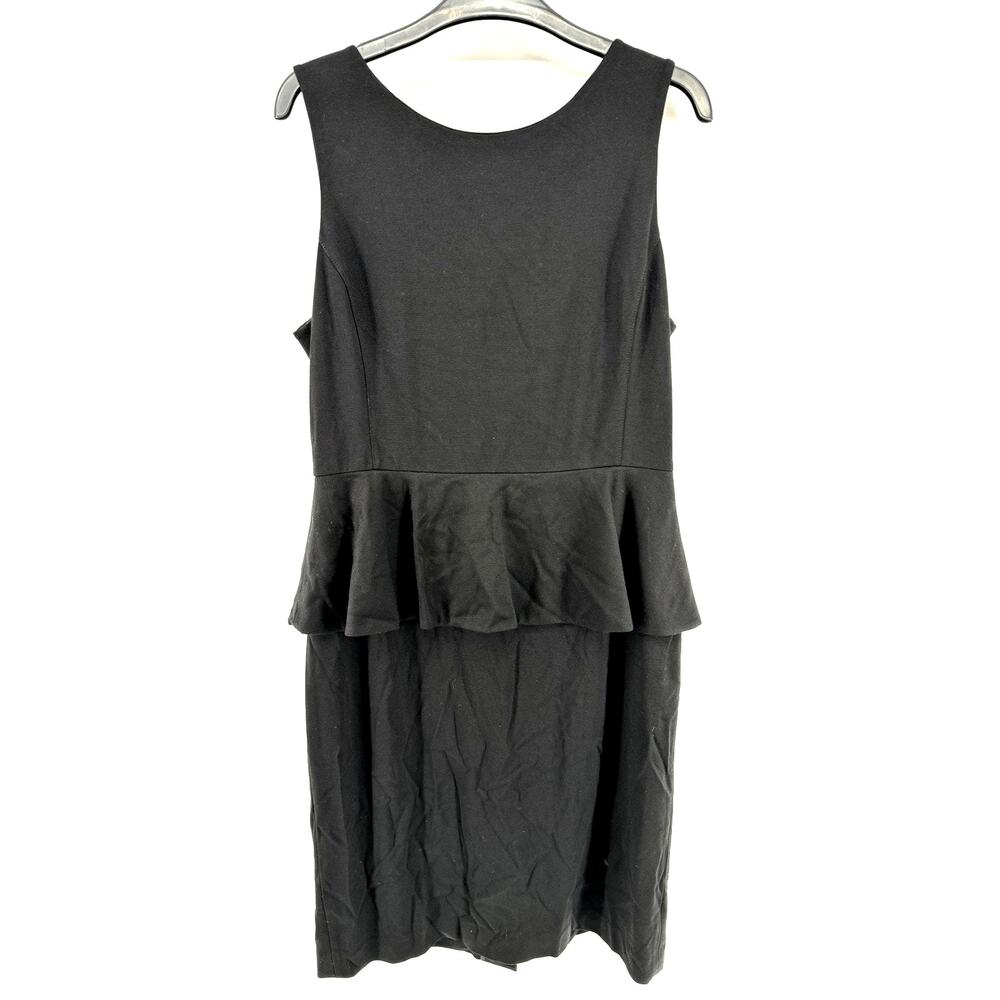 Banana Republic Size 12 Black Dress Peplum Waist Sleeveless Career